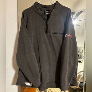 Ariat FR Sweater Men's X-Large Grey Quarter 1/4 Zip Workwear Pullover Lineman